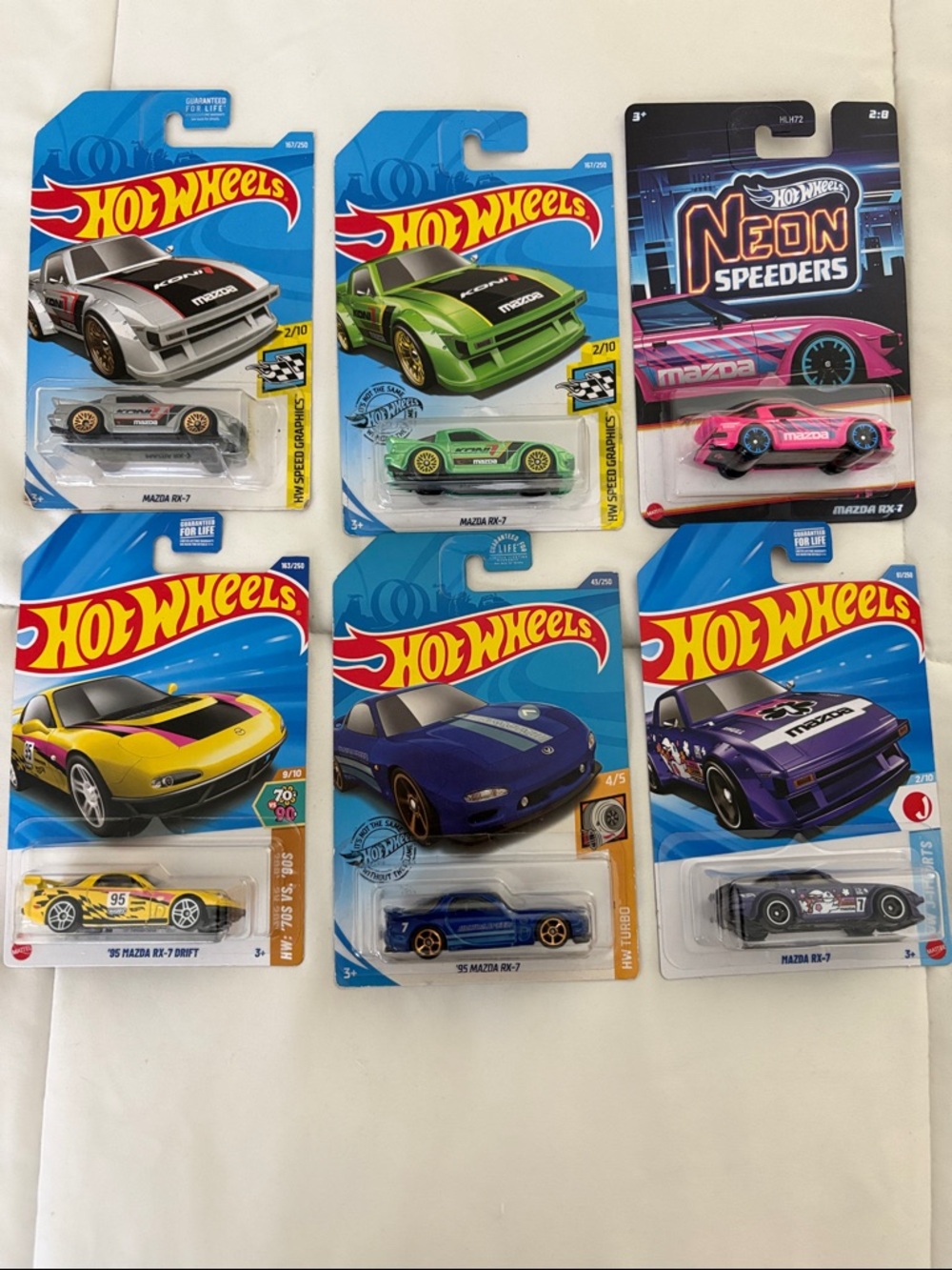 Mazda RX-7 Assorted Kids Toy Cars - Multi-Color Pack